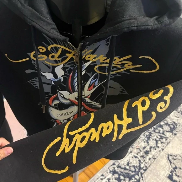 Ed Hardy Swallow Bird Zip Front Hoodie - Picture 4 of 4
